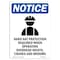 Signmission OSHA Notice Sign, Hard Hat Protection With Symbol, 10in X 7in Rigid Plastic, 7" W, 10" H, Portrait OS-NS-P-710-V-13241 - alternate 1